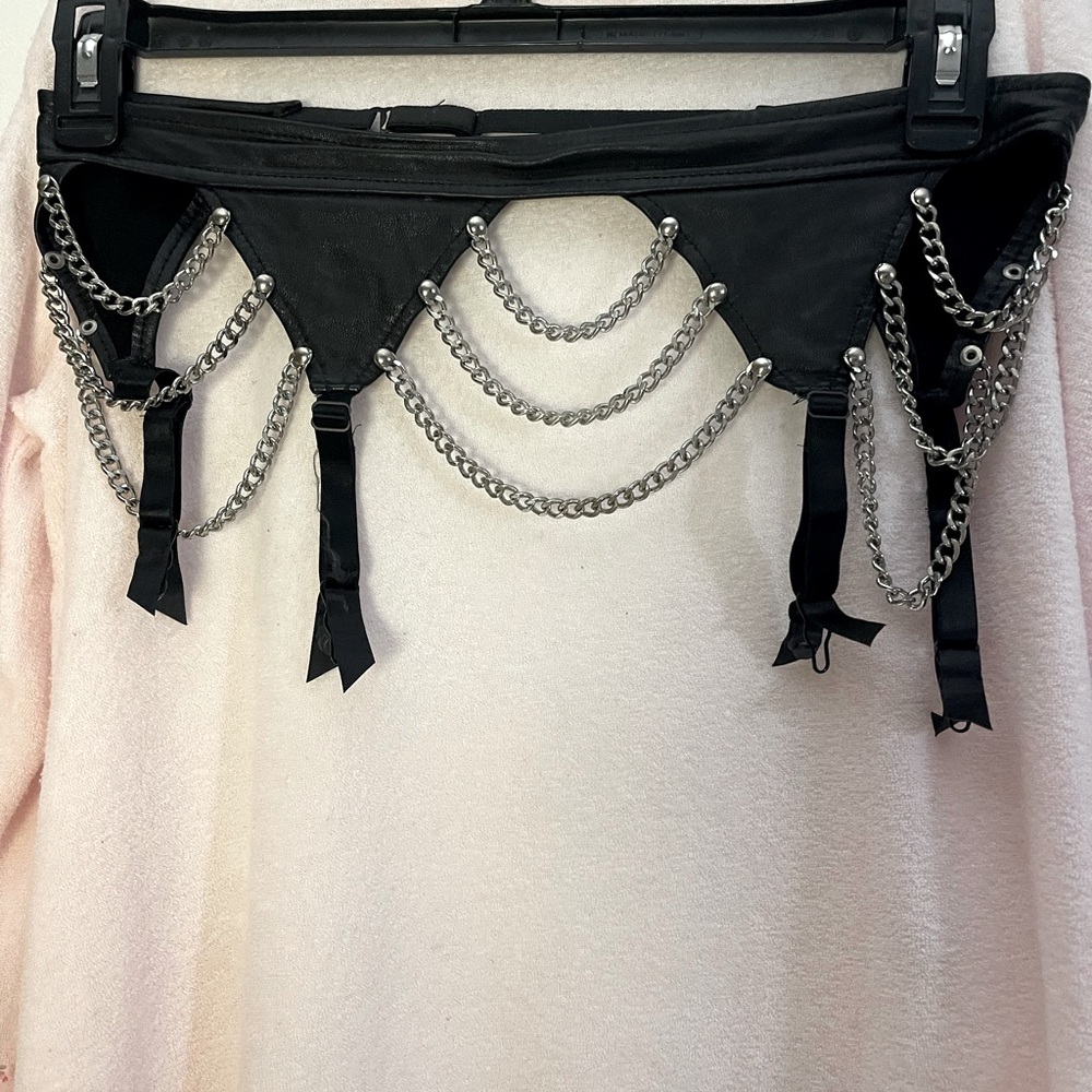 Leather and Chain Garter Belt